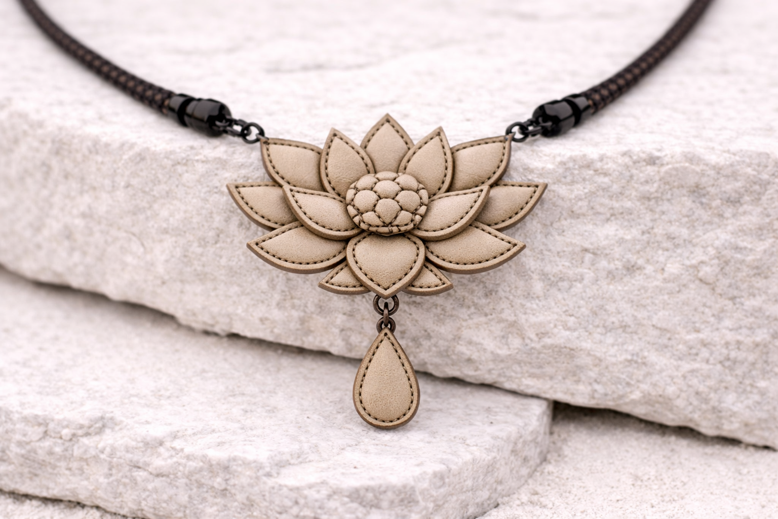 Lotus Blush Lederkette