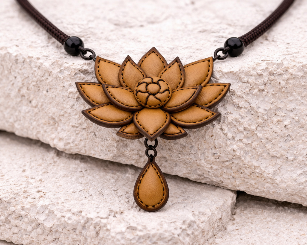 Lotus Blush Lederkette