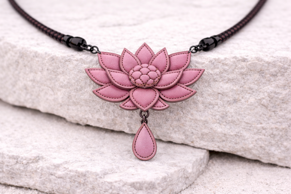 Lotus Blush Lederkette