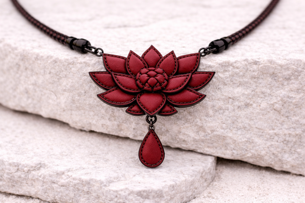 Lotus Blush Lederkette