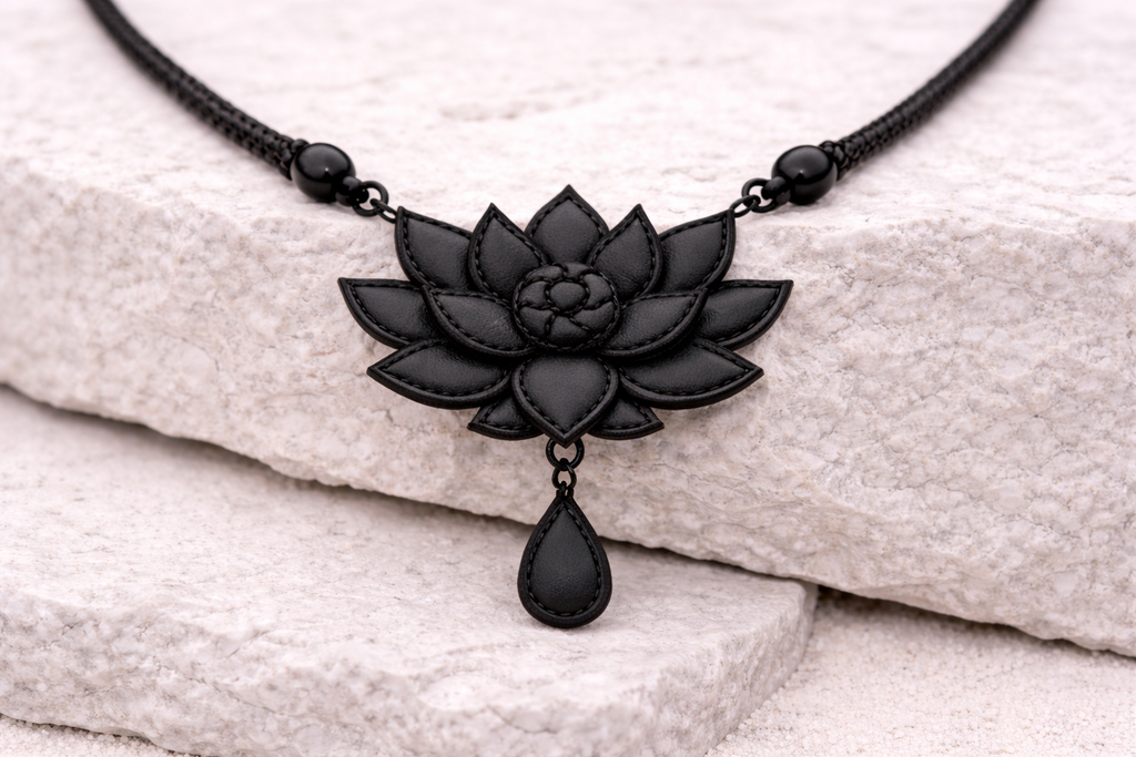 Lotus Blush Lederkette