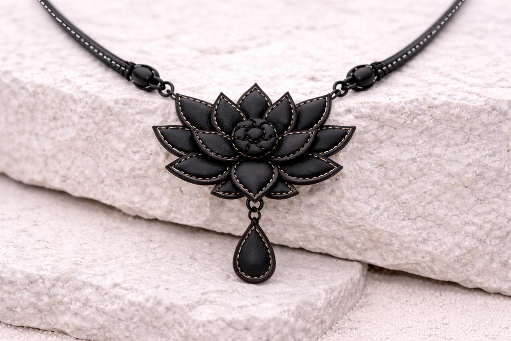 Lotus Blush Lederkette